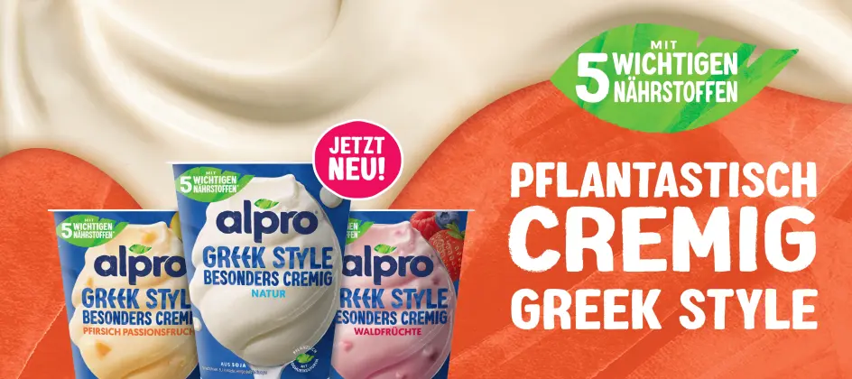 Alpro bringt Greek Style in drei Sorten auf den Markt